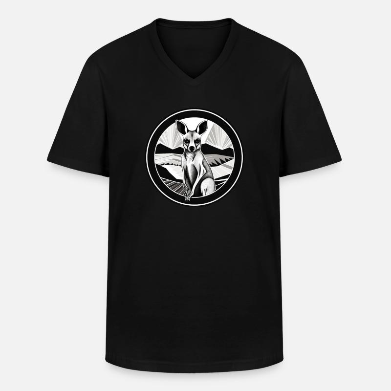 känguru - Männer-T-Shirt mit V-Ausschnitt - Schwarz