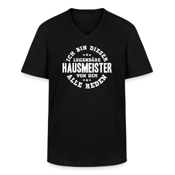 Ich Bin Dieser Legendäre Hausmeister Von Dem Alle - Männer-T-Shirt mit V-Ausschnitt - Schwarz - Vorne - AI Model Male 178 dark (178cm)