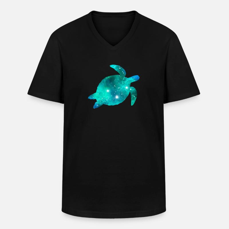 Galaxy Turtle - Männer-T-Shirt mit V-Ausschnitt - Schwarz