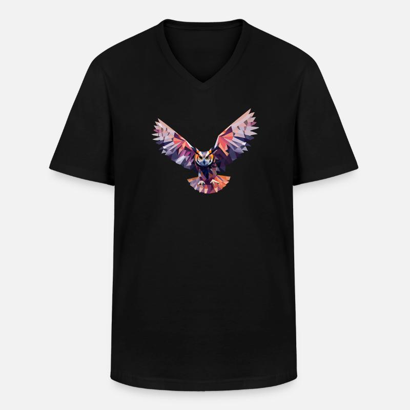 GEOMETRISCHE EULE, ABSTRAKTE EULENKUNST - Männer-T-Shirt mit V-Ausschnitt - Schwarz