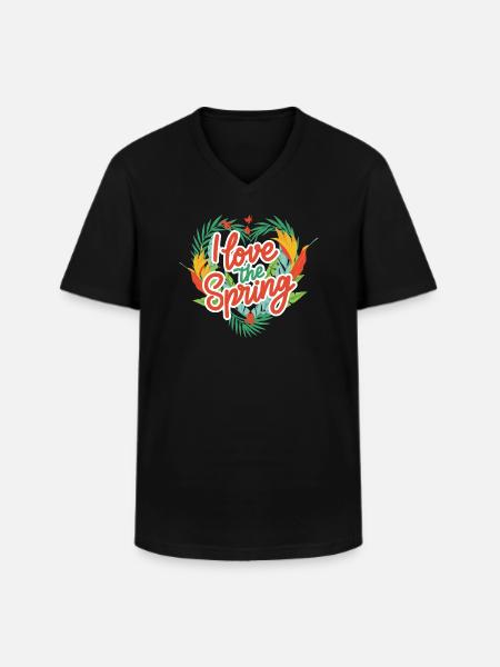 I Love The Spring - Men's V-Neck T-Shirt - black