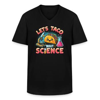 Let’s Taco Bout Science Professeur Étudiant Blague Drôle - T-shirt col V Homme - noir - Devant - AI Model Male 178 dark (178cm)