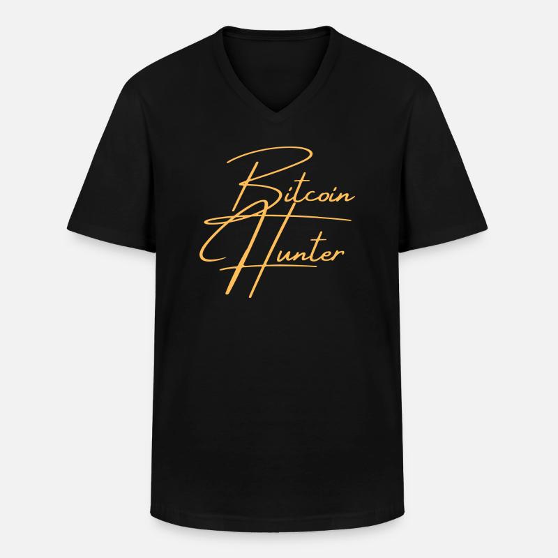 Bitcoin Hunter - Männer-T-Shirt mit V-Ausschnitt - Schwarz