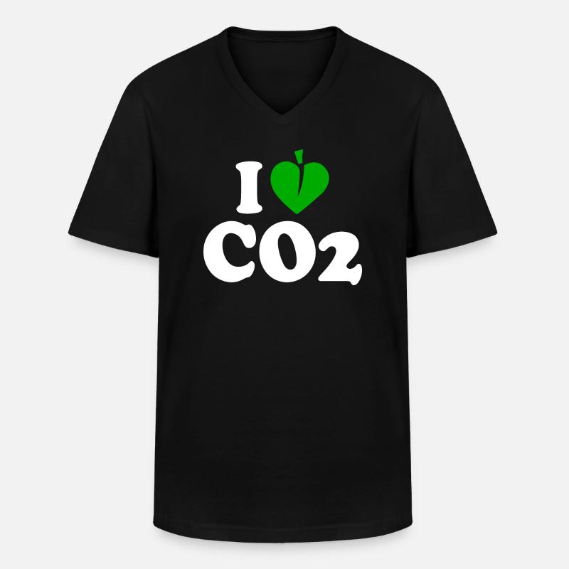 I love co2 - Männer-T-Shirt mit V-Ausschnitt - Schwarz