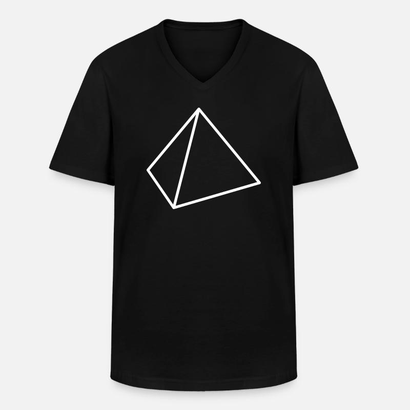 weißer Tetraeder - Männer-T-Shirt mit V-Ausschnitt - Schwarz