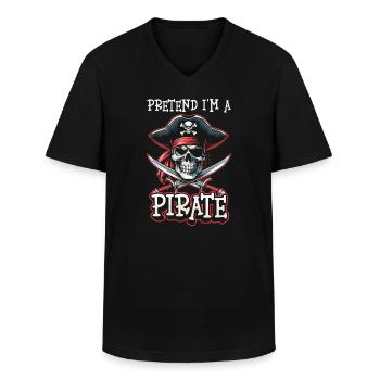 Halloween Pirate Dire Tenue Costume Drôle - T-shirt col V Homme - noir - Devant - AI Model Male 178 dark (178cm)