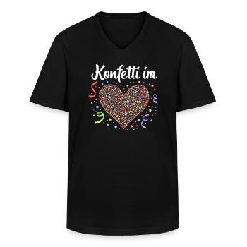 Konfetti im Herzen - Karnevals Party Geschenk - Männer-T-Shirt mit V-Ausschnitt - Schwarz - Vorne - AI Model Male 178 dark (178cm)