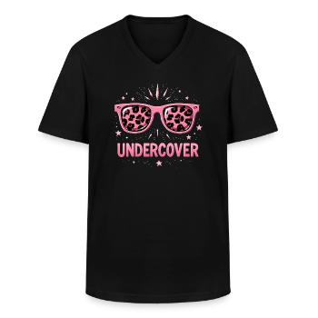 Sunglasses & Costume - Funny Motif - Men's V-Neck T-Shirt - black - Front - AI Model Male 178 dark (178cm)