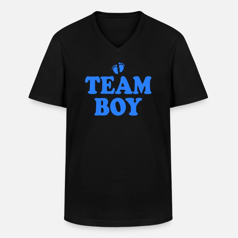 Team boy - Männer-T-Shirt mit V-Ausschnitt - Schwarz