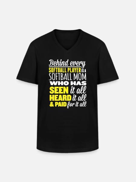 Softball Mom - Men's V-Neck T-Shirt - black