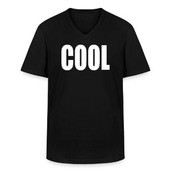 Cool - Klassiek mannen T-shirt met V-hals - zwart - Voor - AI Model Male 178 dark (178cm)