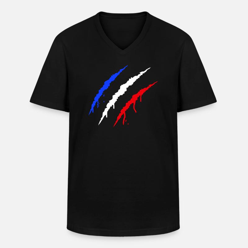 krallen frankreich - Männer-T-Shirt mit V-Ausschnitt - Schwarz