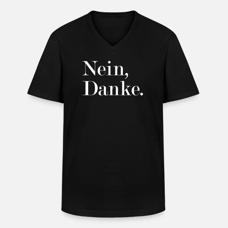 Nein, danke Statement Antwort - Männer-T-Shirt mit V-Ausschnitt - Schwarz