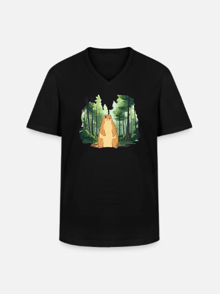 Strong groundhog nature landscape - Men's V-Neck T-Shirt - black