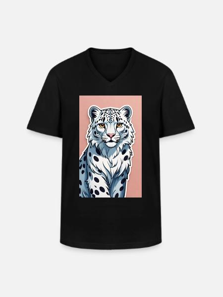 Snow Leopard | Leopard | Predator - Men's V-Neck T-Shirt - black