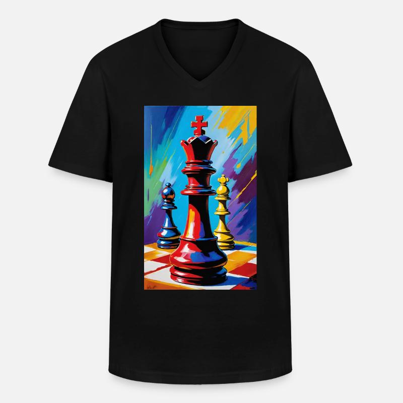 Schach | Schachfigur | Schachspieler - Männer-T-Shirt mit V-Ausschnitt - Schwarz
