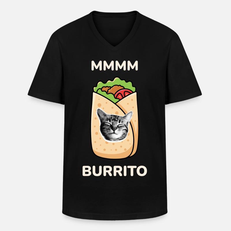 MMMM Burrito - Männer-T-Shirt mit V-Ausschnitt - Schwarz