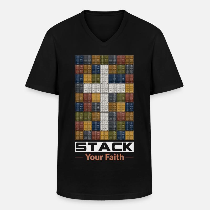 Stapele deinen Glauben - Männer-T-Shirt mit V-Ausschnitt - Schwarz