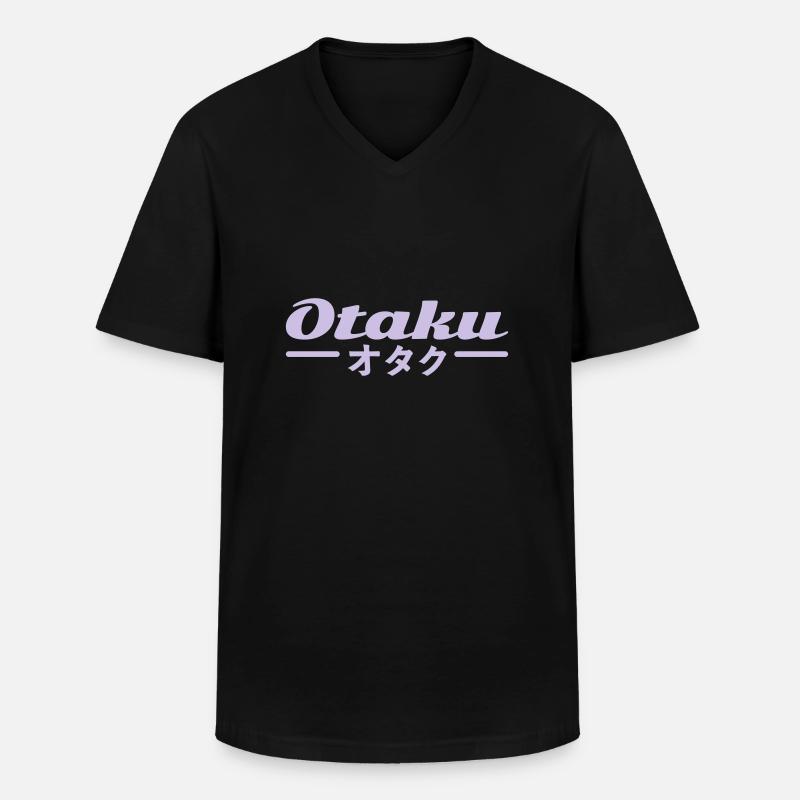 Otaku - Men's V-Neck T-Shirt - black