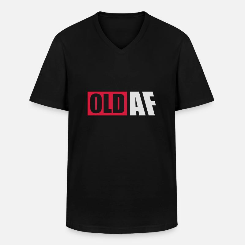 old AF Text Logo - Männer-T-Shirt mit V-Ausschnitt - Schwarz