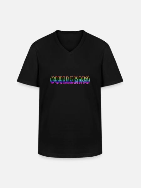 Guillermo RS Rainbow - Men's V-Neck T-Shirt - black