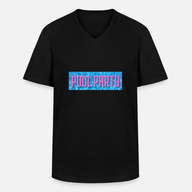 Poolparty - Männer-T-Shirt mit V-Ausschnitt - Schwarz
