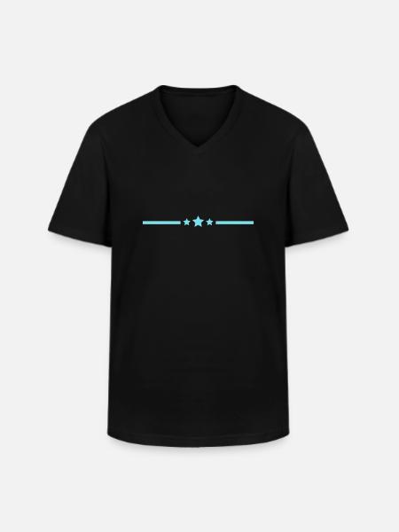 Line Stars - Men's V-Neck T-Shirt - black