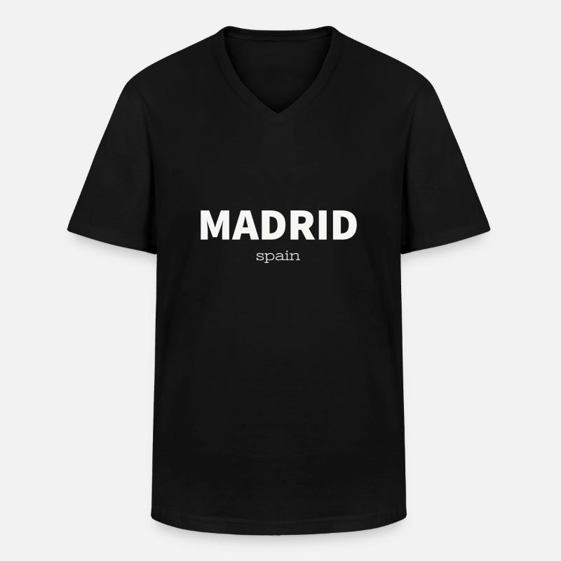 MADRID - Männer-T-Shirt mit V-Ausschnitt - Schwarz