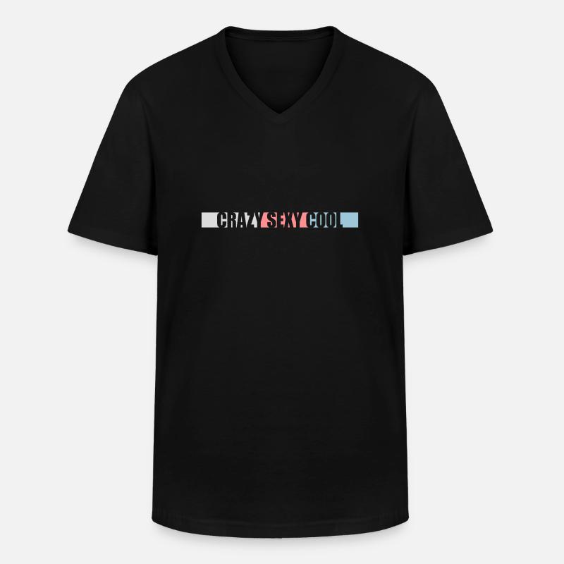 crazy sexy cool design - Men's V-Neck T-Shirt - black
