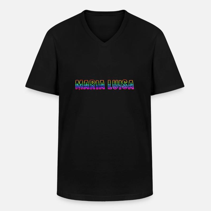 maria luisa rs regenbogen - Männer-T-Shirt mit V-Ausschnitt - Schwarz
