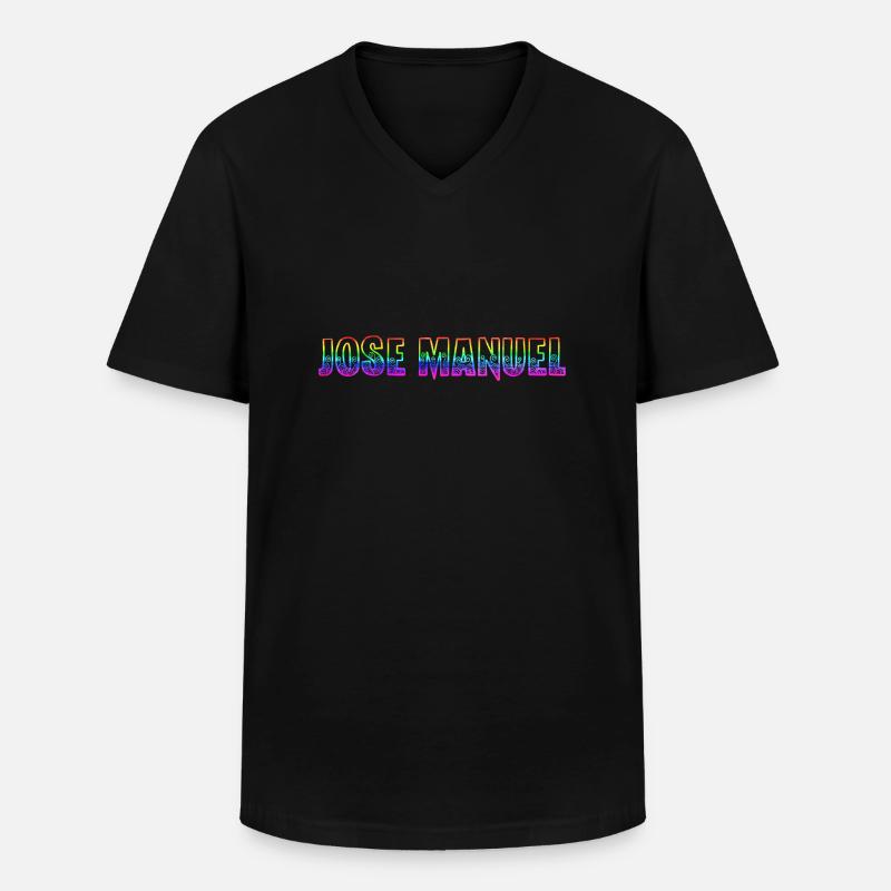 jose manuel rs regenbogen - Männer-T-Shirt mit V-Ausschnitt - Schwarz