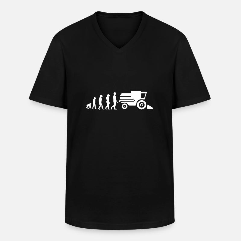 Moissonneuse évolution - T-shirt col V Homme - noir