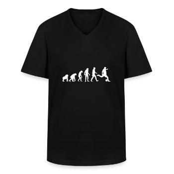 Fußball-Evolution Fußballmannschaft Fußballer - Männer-T-Shirt mit V-Ausschnitt - Schwarz - Vorne - AI Model Male 178 dark (178cm)
