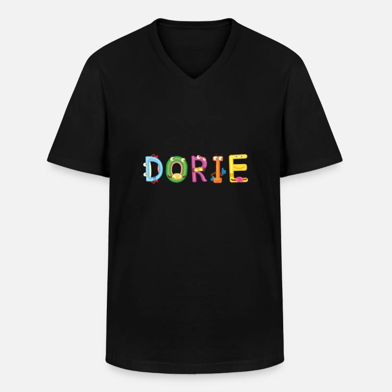 Dorie - Männer-T-Shirt mit V-Ausschnitt - Schwarz