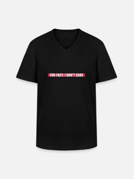 I don't care fact - Men's V-Neck T-Shirt - black