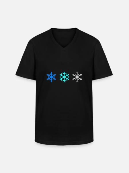 SNOWFLAKES - Men's V-Neck T-Shirt - black