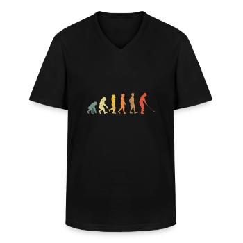 Golf Evolution vitage retro - Männer-T-Shirt mit V-Ausschnitt - Schwarz - Vorne - AI Model Male 178 dark (178cm)