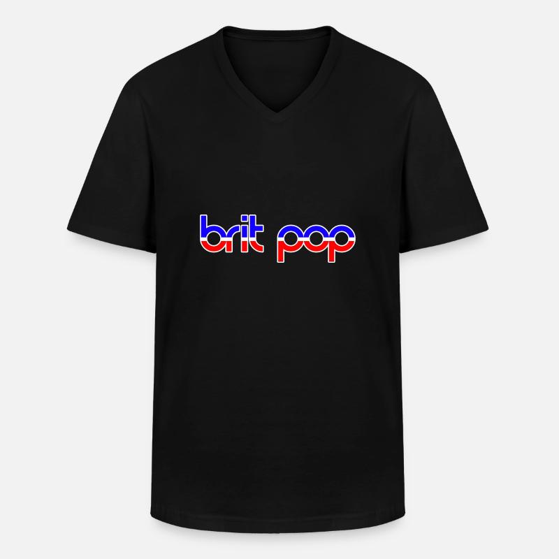BRIT POP - Männer-T-Shirt mit V-Ausschnitt - Schwarz
