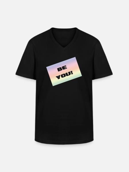 BE YOU - Männer-T-Shirt mit V-Ausschnitt - Schwarz