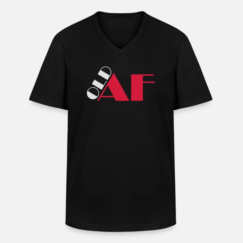 old AF Text Logo - Männer-T-Shirt mit V-Ausschnitt - Schwarz