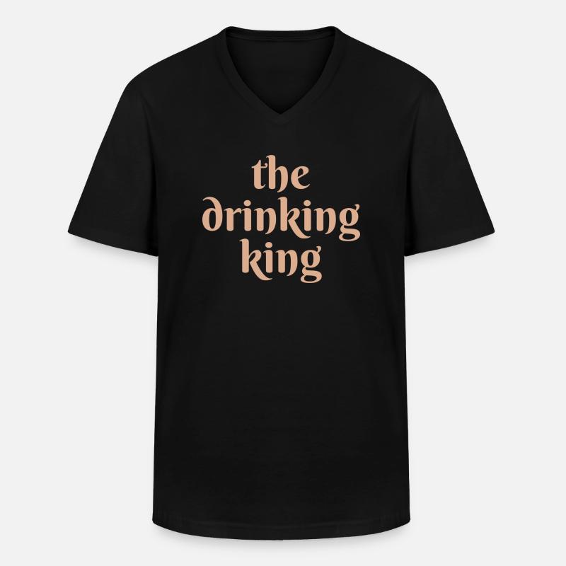 the drinking king - Männer-T-Shirt mit V-Ausschnitt - Schwarz