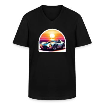 Oldtimer Sonnenuntergang - Männer-T-Shirt mit V-Ausschnitt - Schwarz - Vorne - AI Model Male 178 dark (178cm)