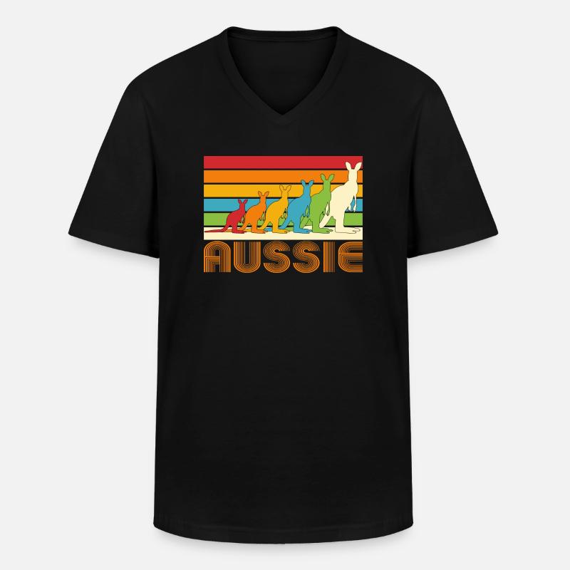 Canguri australiani - Maglietta da uomo classica con scollo a V - nero