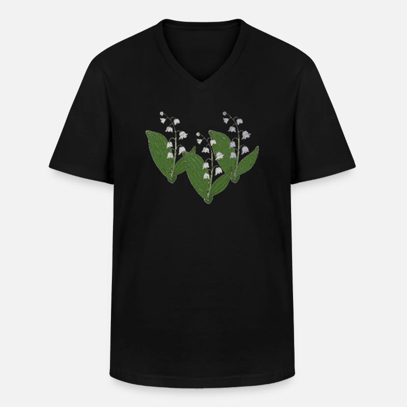 maigloeckchen dreierpack - Männer-T-Shirt mit V-Ausschnitt - Schwarz