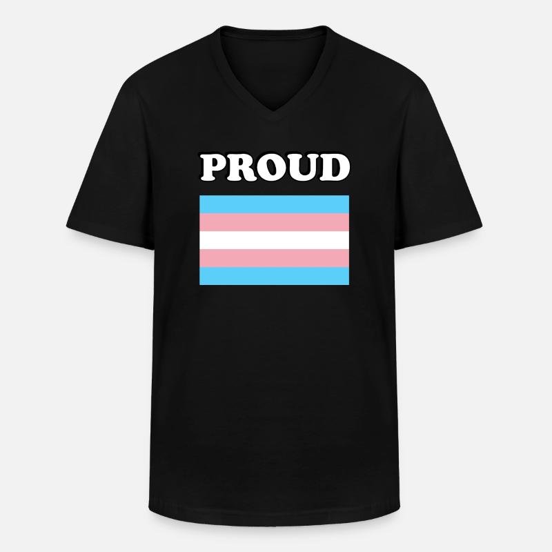 Trans Pride Transpride Flagge - Männer-T-Shirt mit V-Ausschnitt - Schwarz