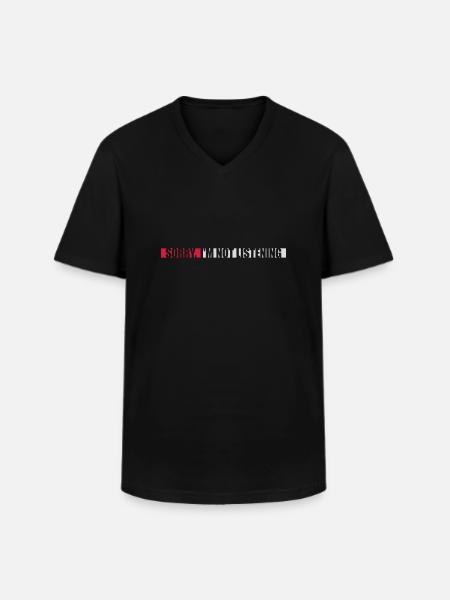 désolé de ne pas écouter - T-shirt col V Homme - noir