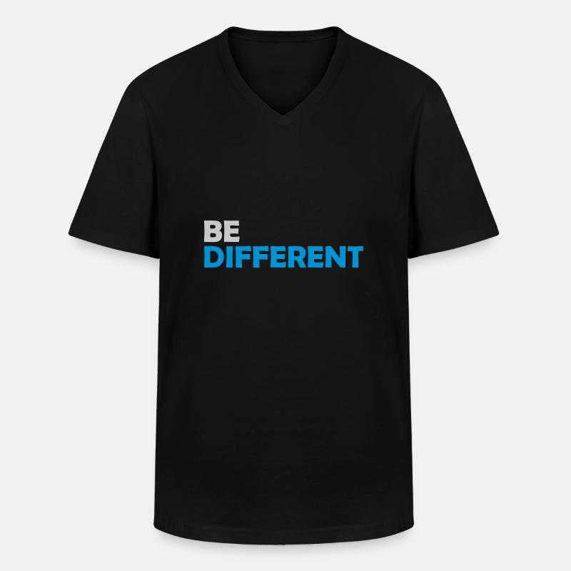 Be different Logo Design - Männer-T-Shirt mit V-Ausschnitt - Schwarz