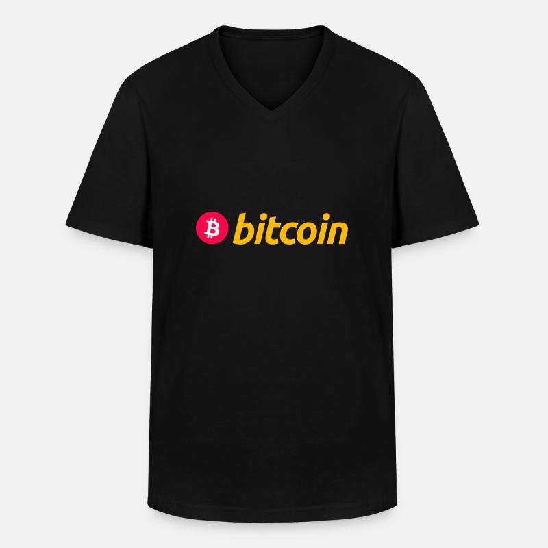 Bitcoin (Bitcoin) - Männer-T-Shirt mit V-Ausschnitt - Schwarz
