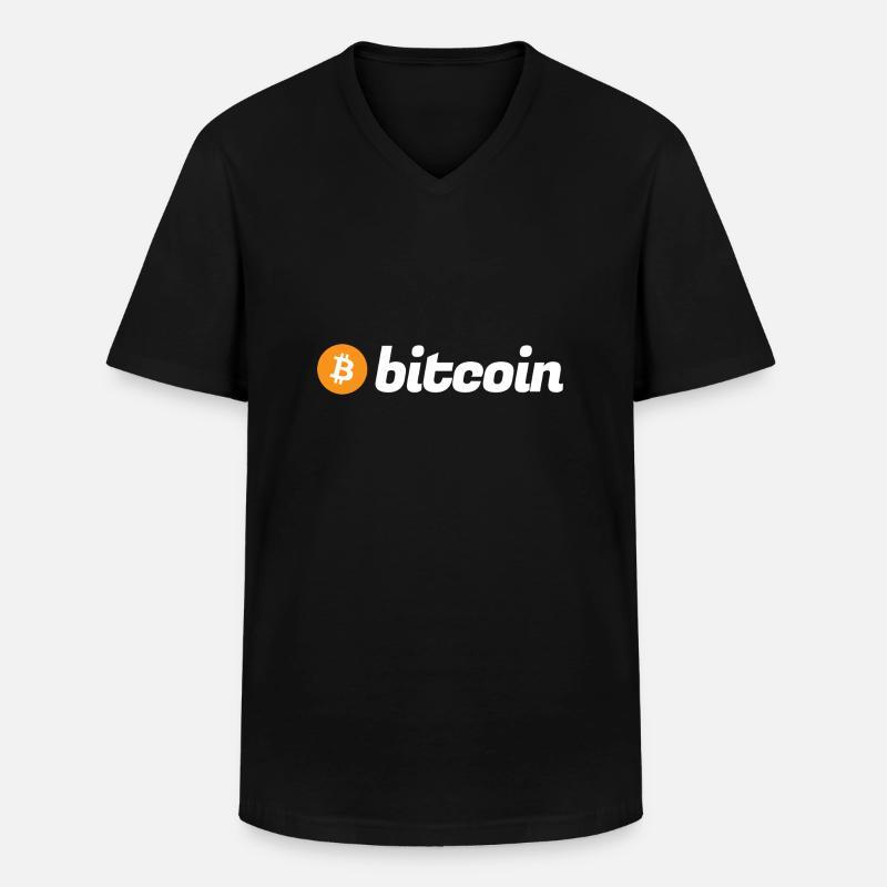 Bitcoin (Bitcoin) - Männer-T-Shirt mit V-Ausschnitt - Schwarz