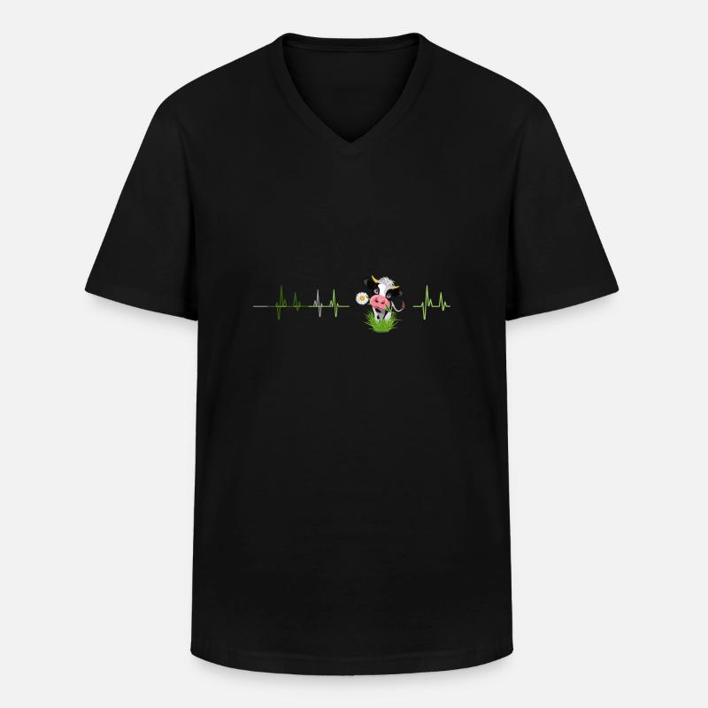 Kuh frequenz - Männer-T-Shirt mit V-Ausschnitt - Schwarz